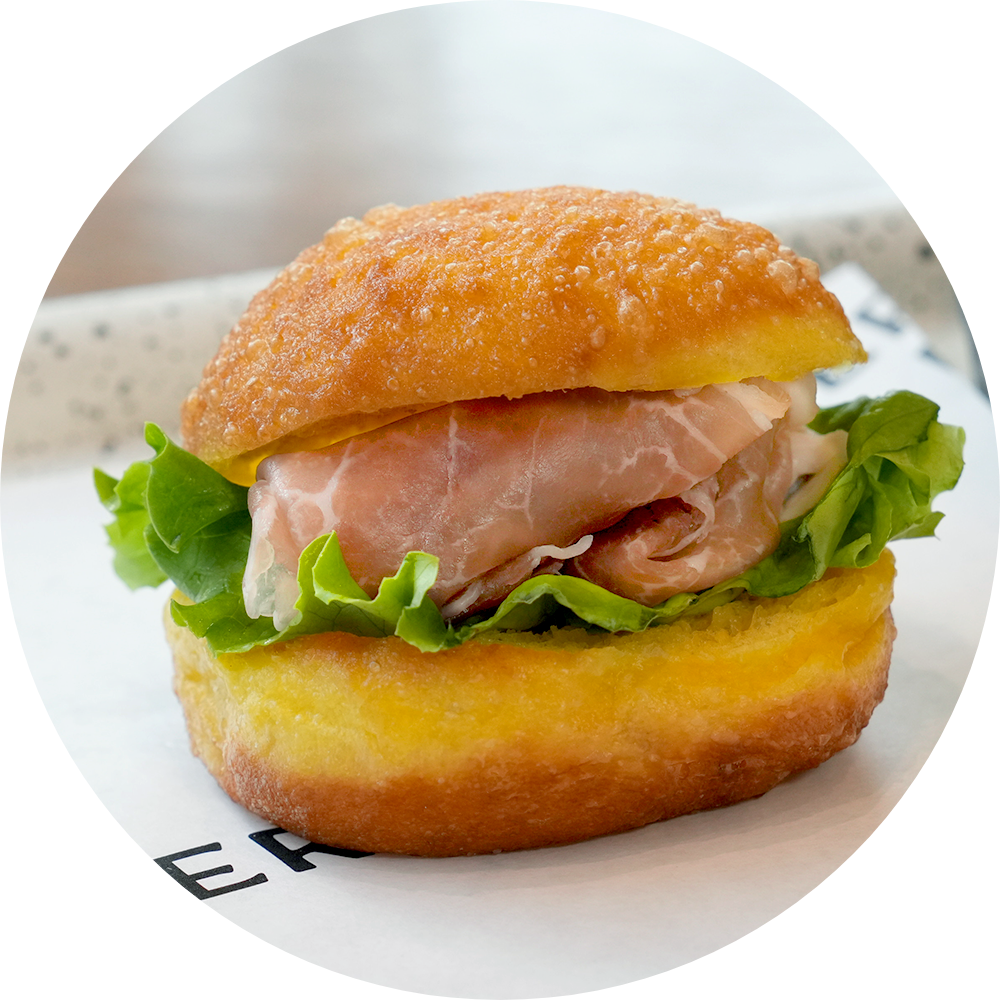 PROSCIUTTO DONUT SANDWICH